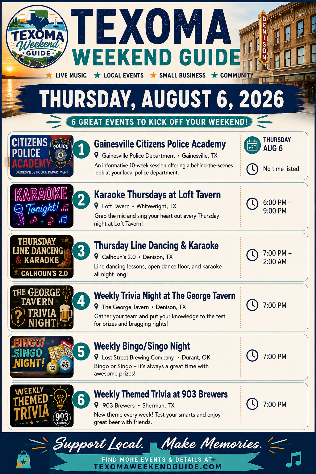 Texoma Weekend Roundup – August 6–9, 2026