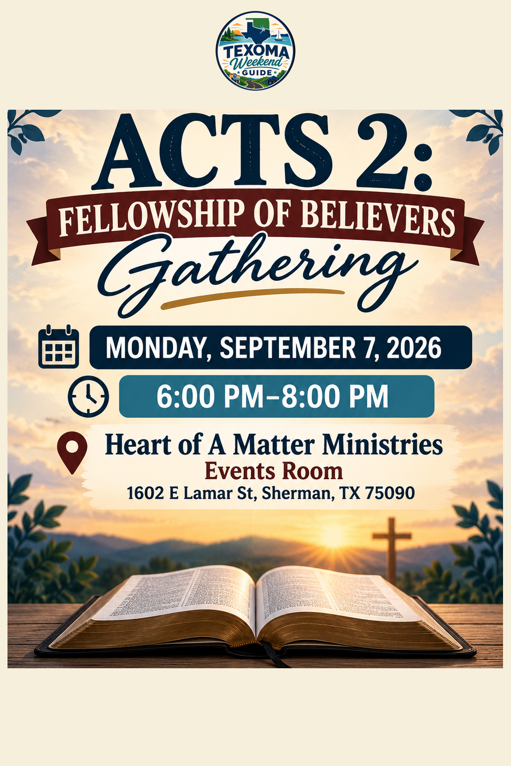 ACTS 2: Fellowship of Believers Gathering flyer