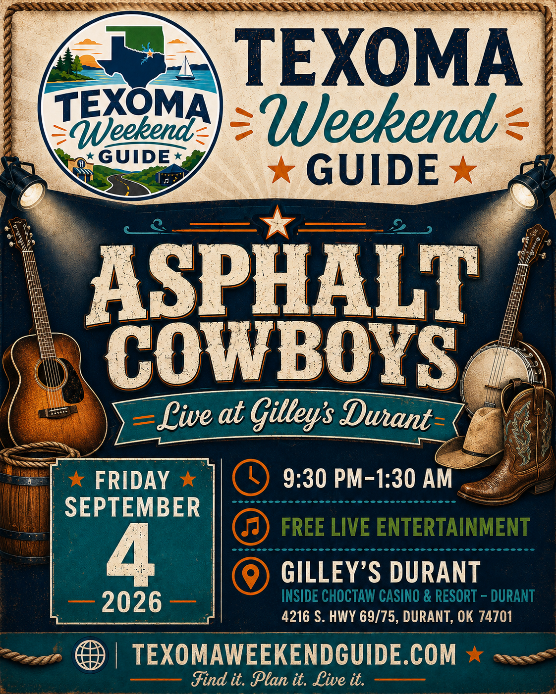 Asphalt Cowboys live at Gilley’s Durant.