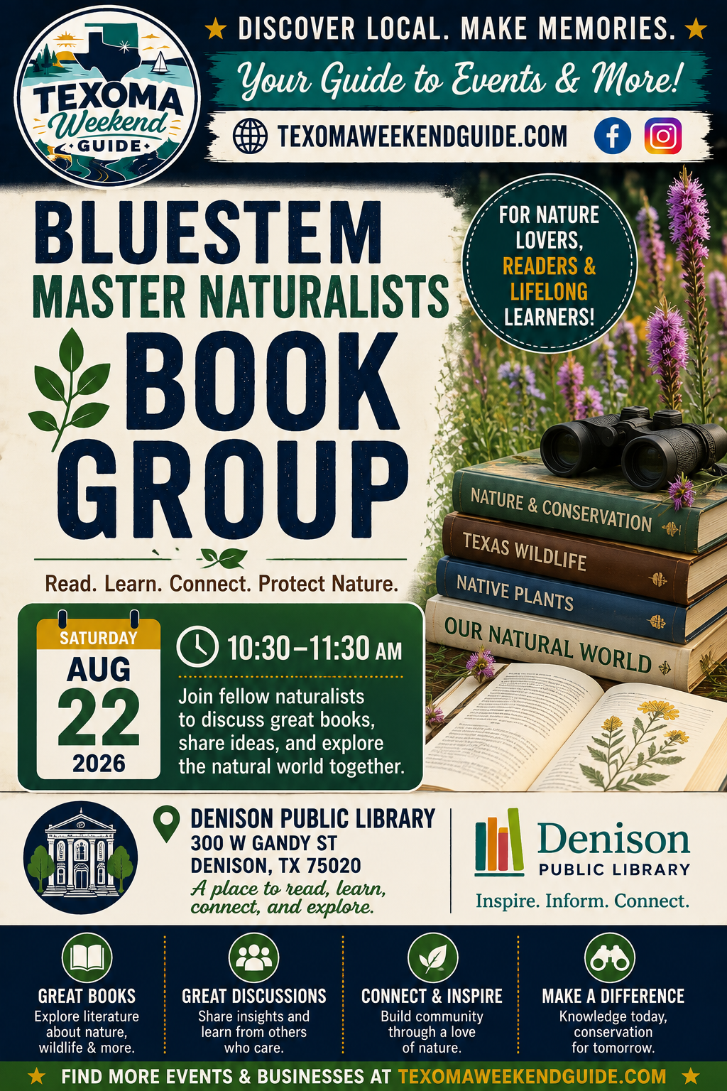 Bluestem Master Naturalists Book Group flyer