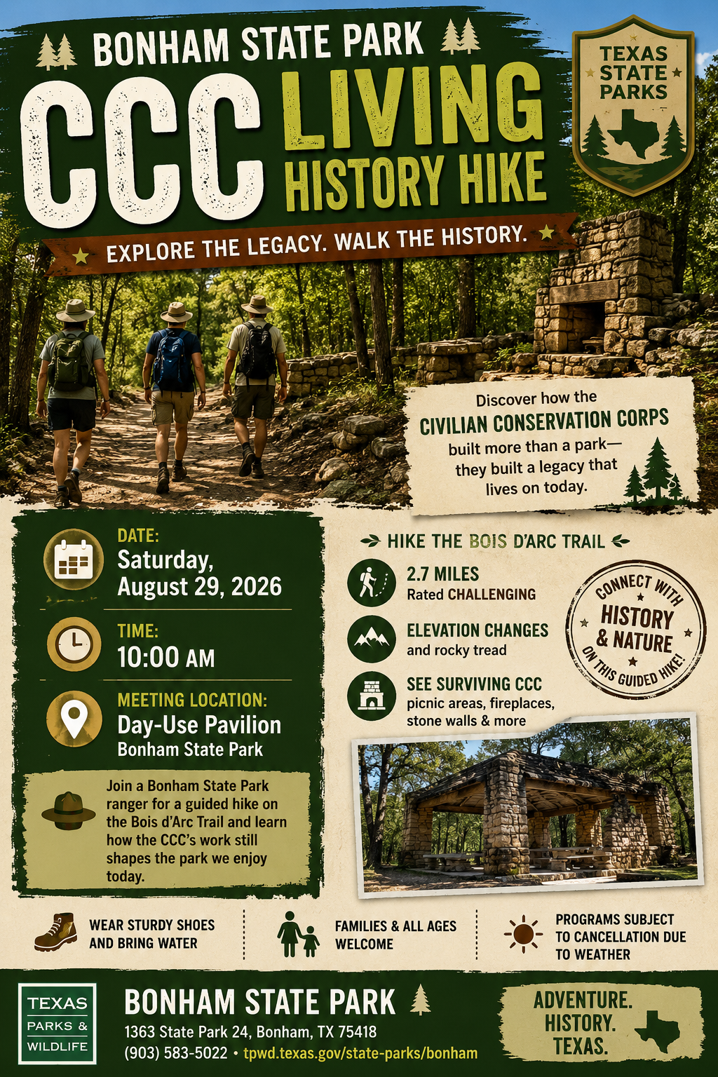 CCC Living History Hike flyer