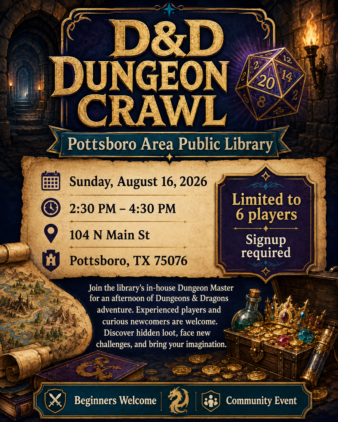D&D Dungeon Crawl flyer