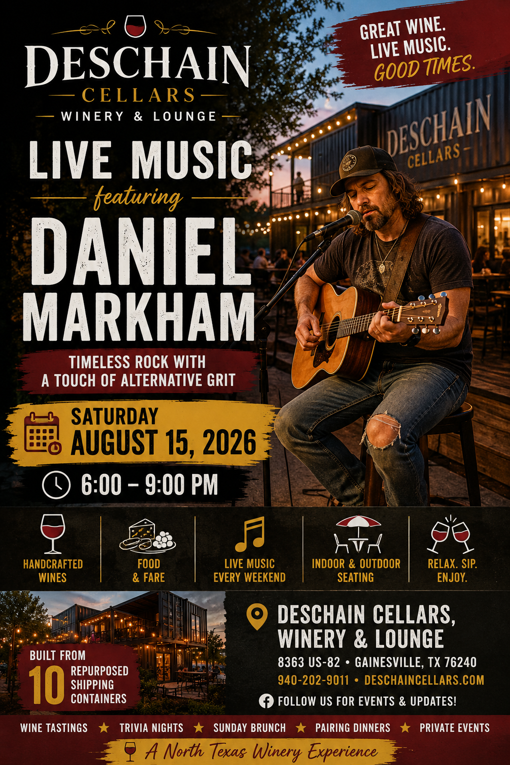 Live Music at Deschain feat. Daniel Markham flyer