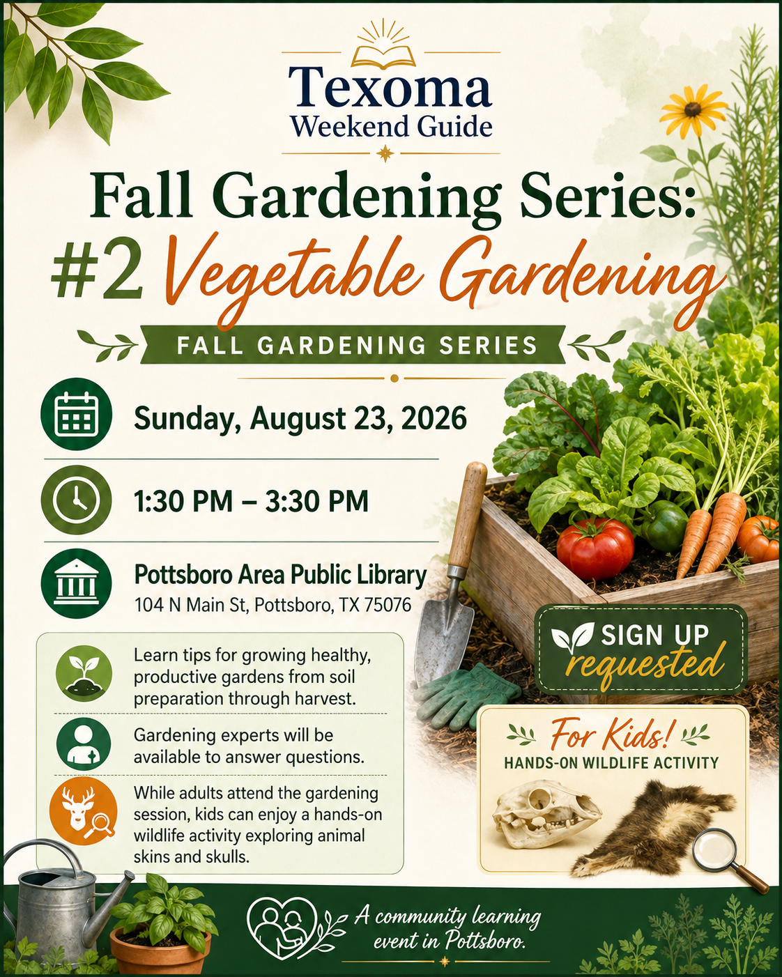 Fall Gardening Series: #2 Vegetable Gardening flyer