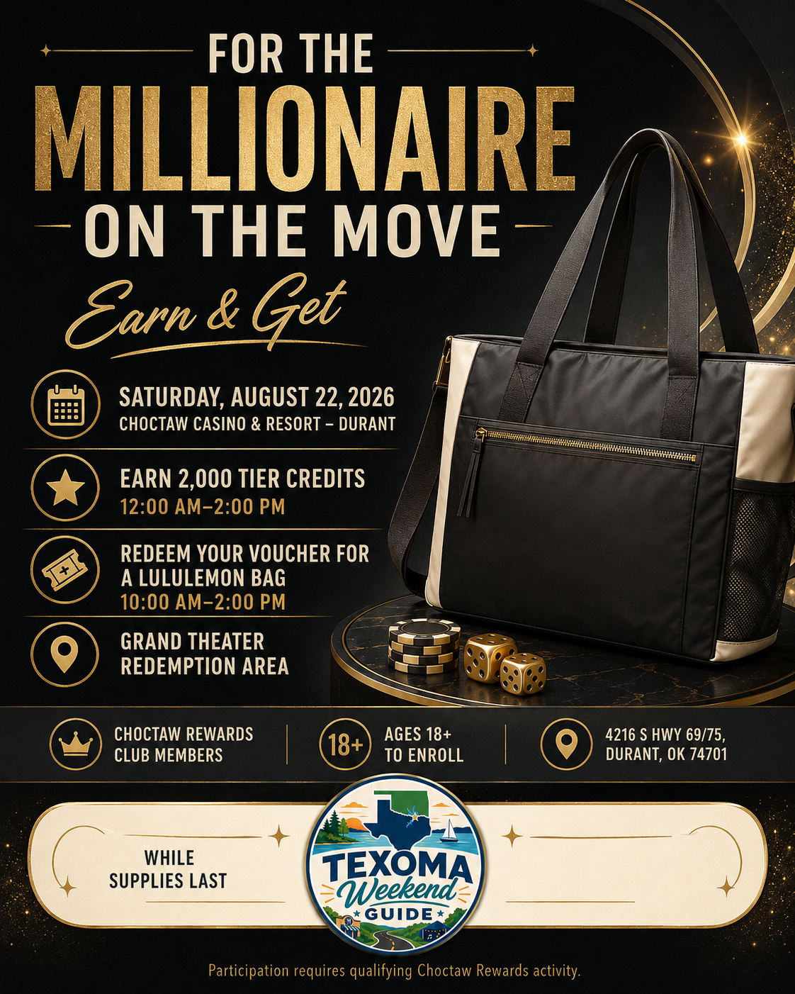 For the Millionaire on the Move Earn & Get flyer