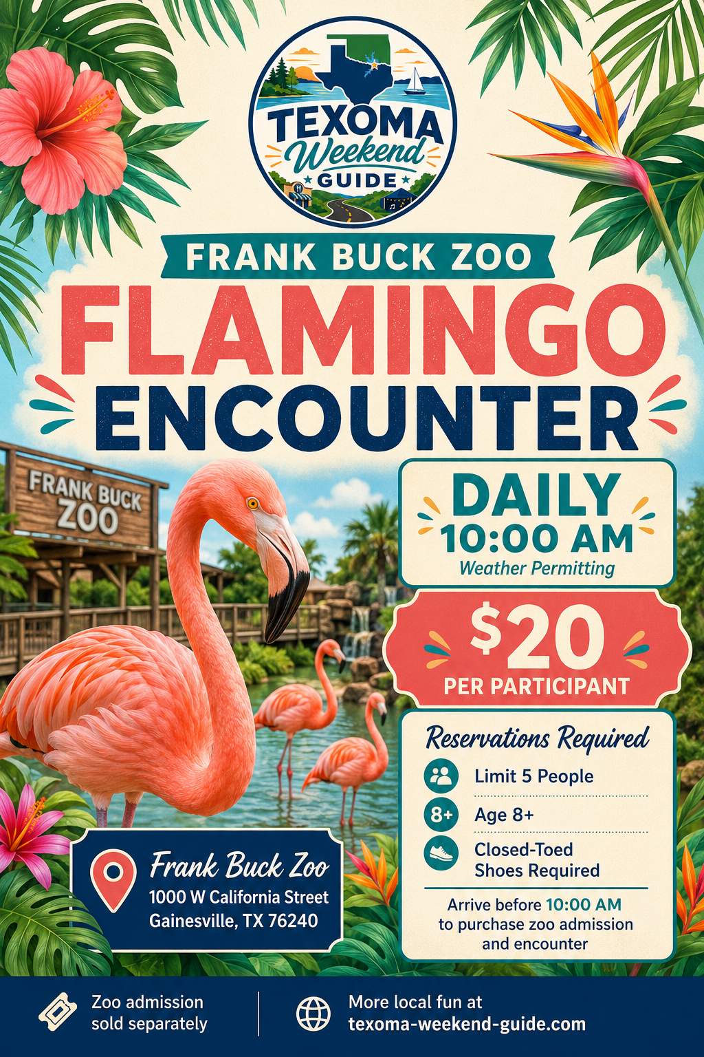 Frank Buck Zoo Flamingo Encounter flyer