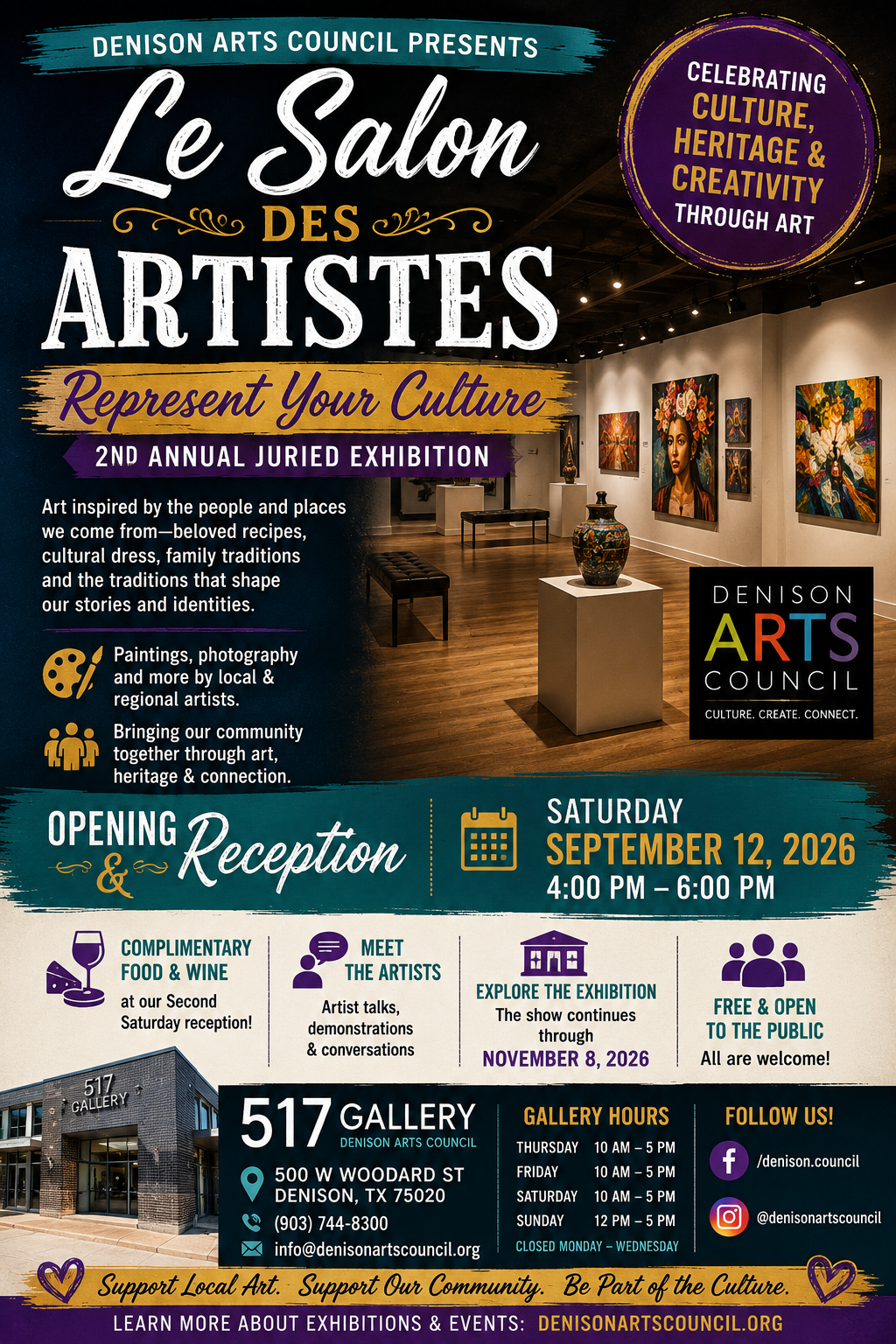 Le Salon des Artistes: Represent Your Culture — Opening Reception flyer