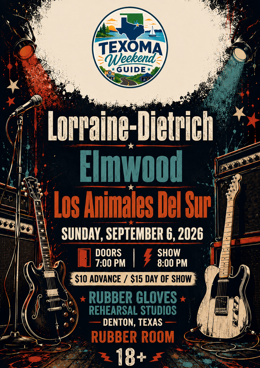 Lorraine-Dietrich | Elmwood | Los Animales Del Sur [RUBBER ROOM] flyer