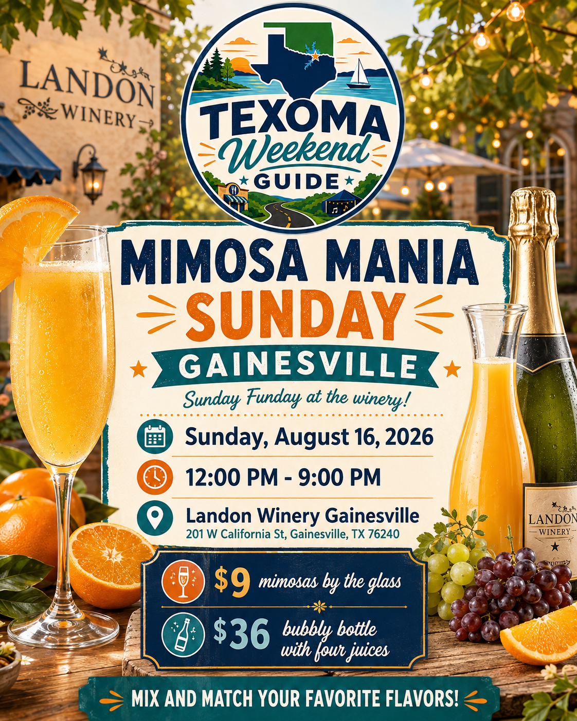 Mimosa Mania Sunday Gainesville flyer