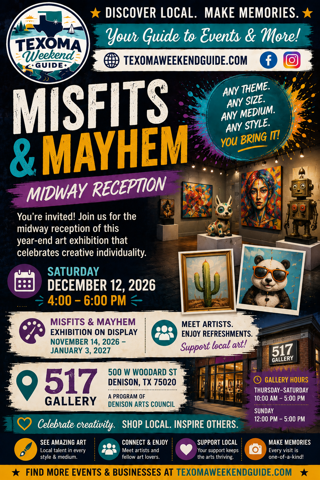 Misfits & Mayhem — Midway Reception flyer