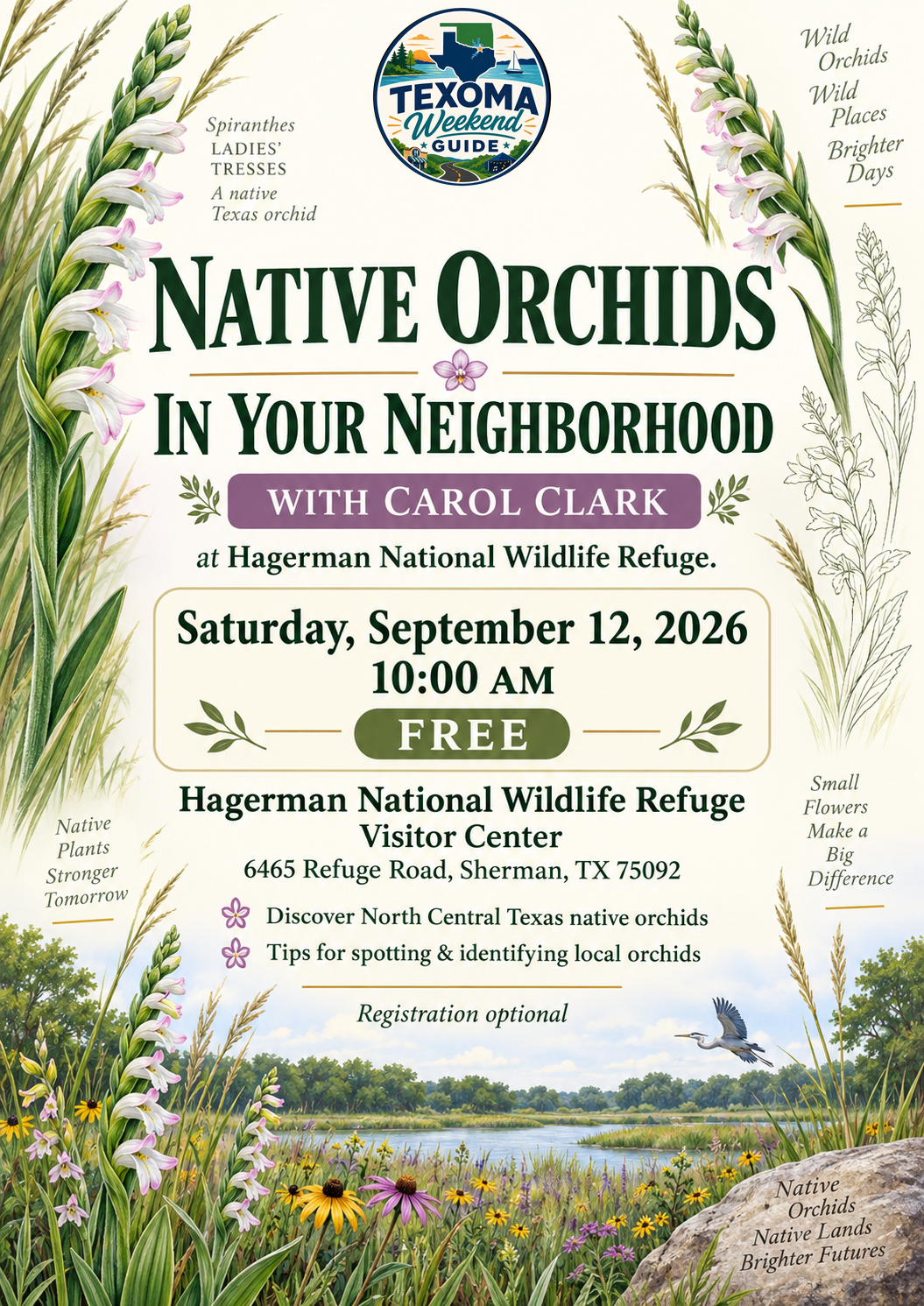 Native Orchids in Your Neighborhood with Carol Clark event flyer