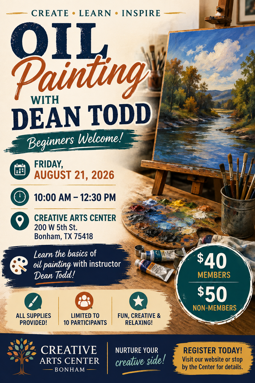 Oil Painting with Dean Todd flyer