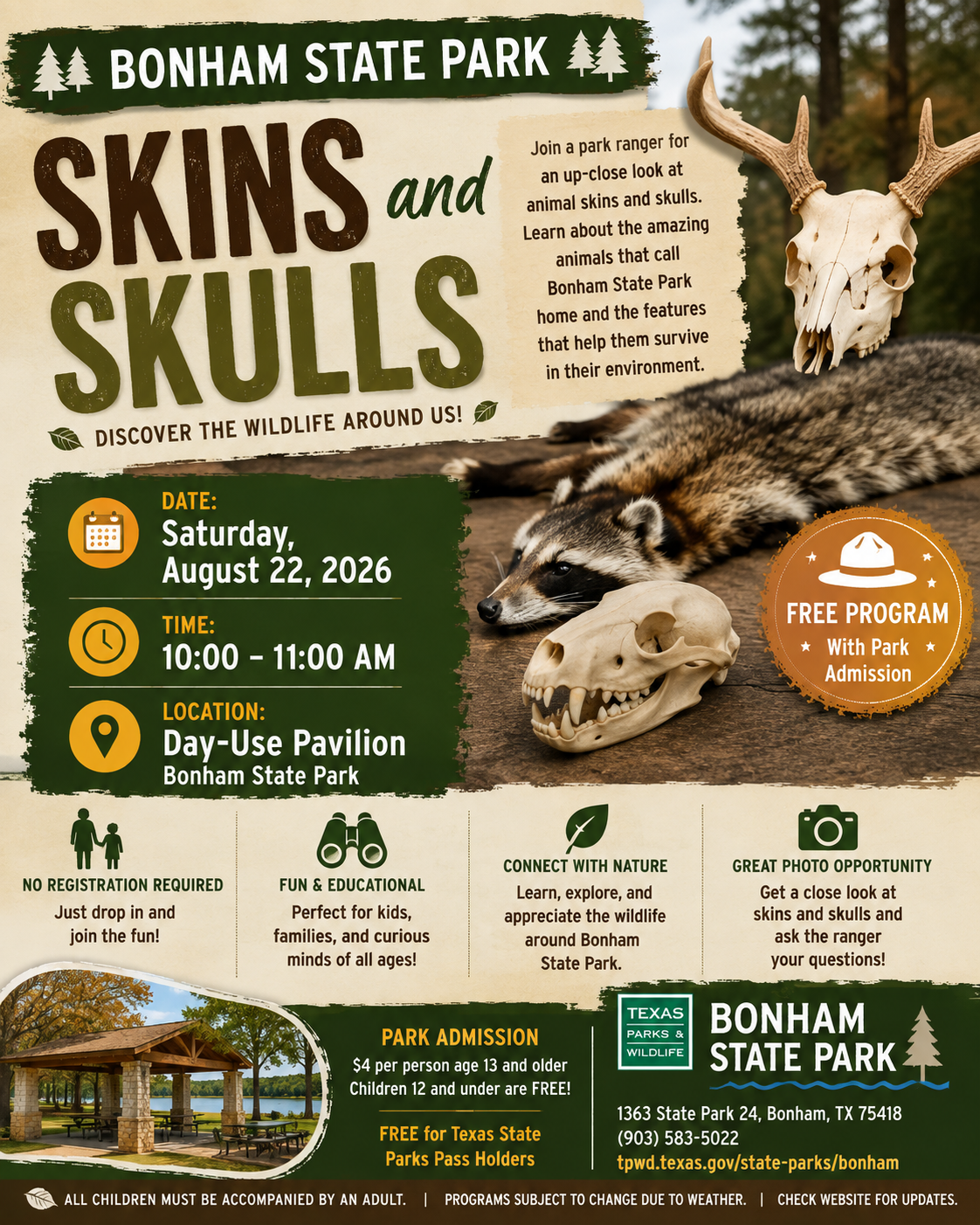 Skins and Skulls flyer
