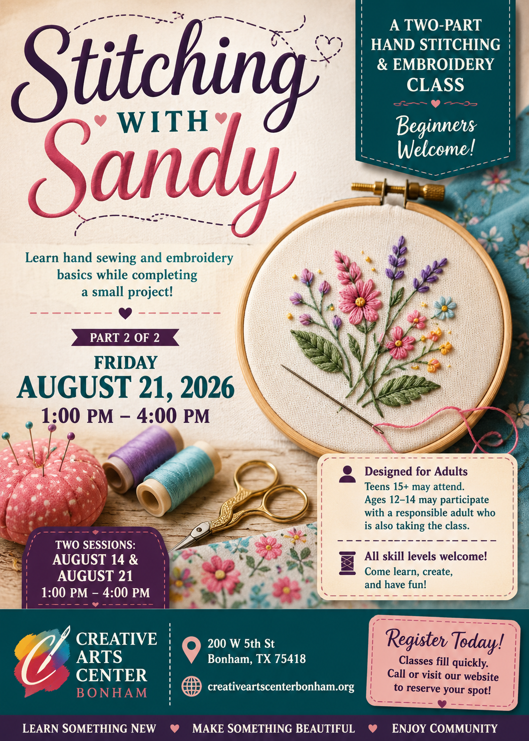 Stitching with Sandy flyer