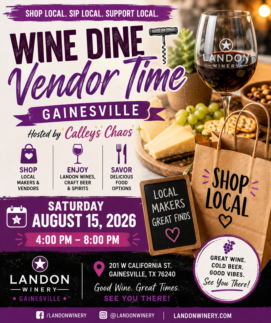 Wine Dine Vendor Time Gainesville flyer