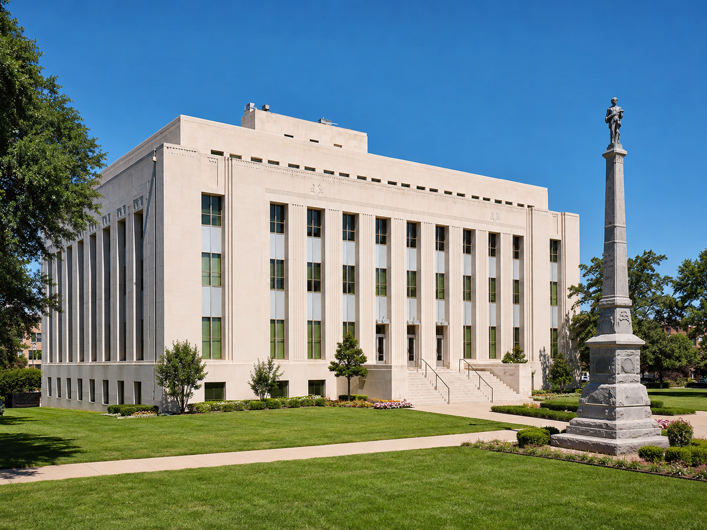 AI-generated civic depiction of the Grayson County Courthouse in Sherman, Texas.