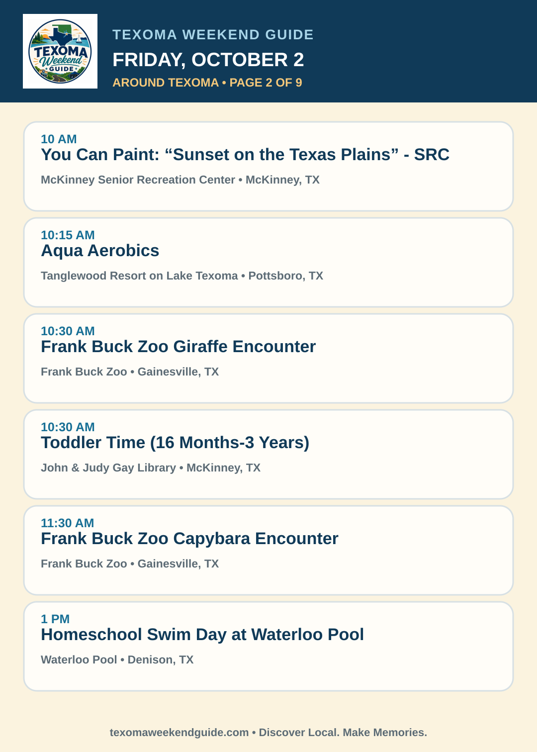 Texoma Weekend Guide Friday, October 2 roundup — page 2