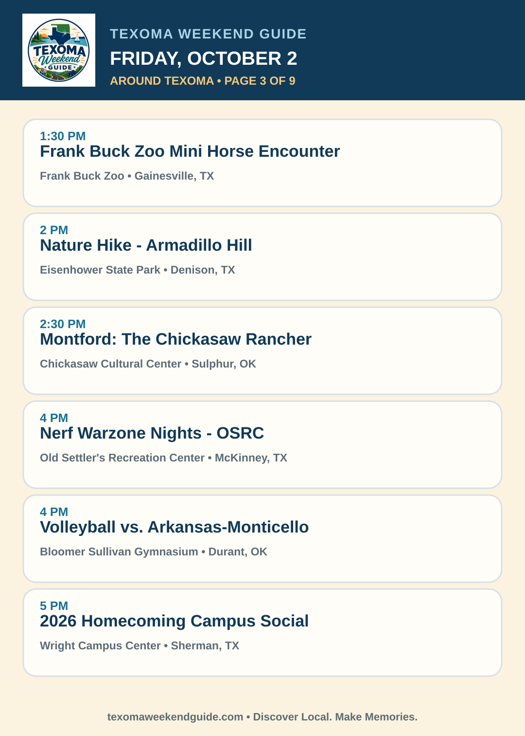 Texoma Weekend Guide Friday, October 2 roundup — page 3
