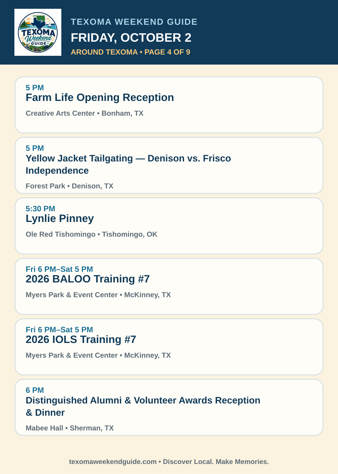 Texoma Weekend Guide Friday, October 2 roundup — page 4