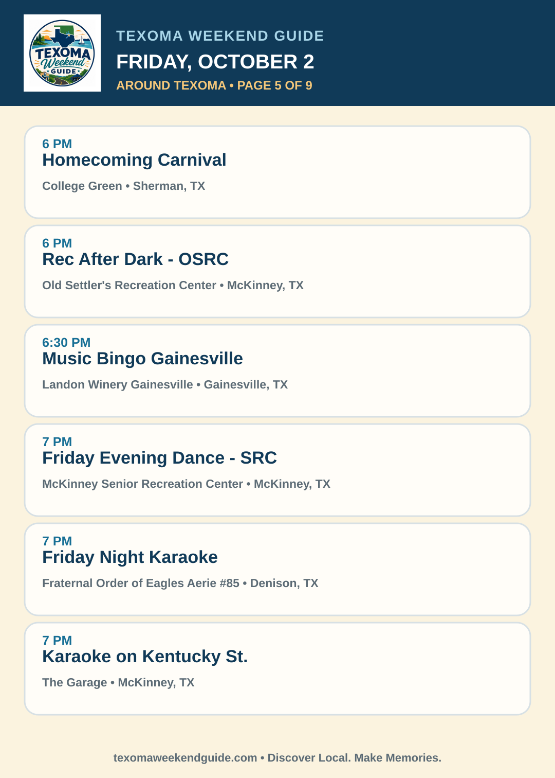 Texoma Weekend Guide Friday, October 2 roundup — page 5