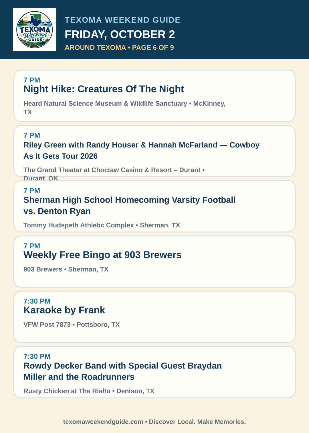Texoma Weekend Guide Friday, October 2 roundup — page 6
