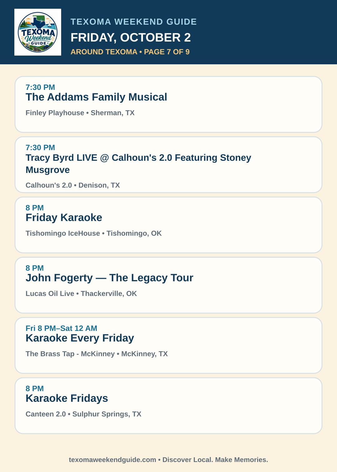 Texoma Weekend Guide Friday, October 2 roundup — page 7