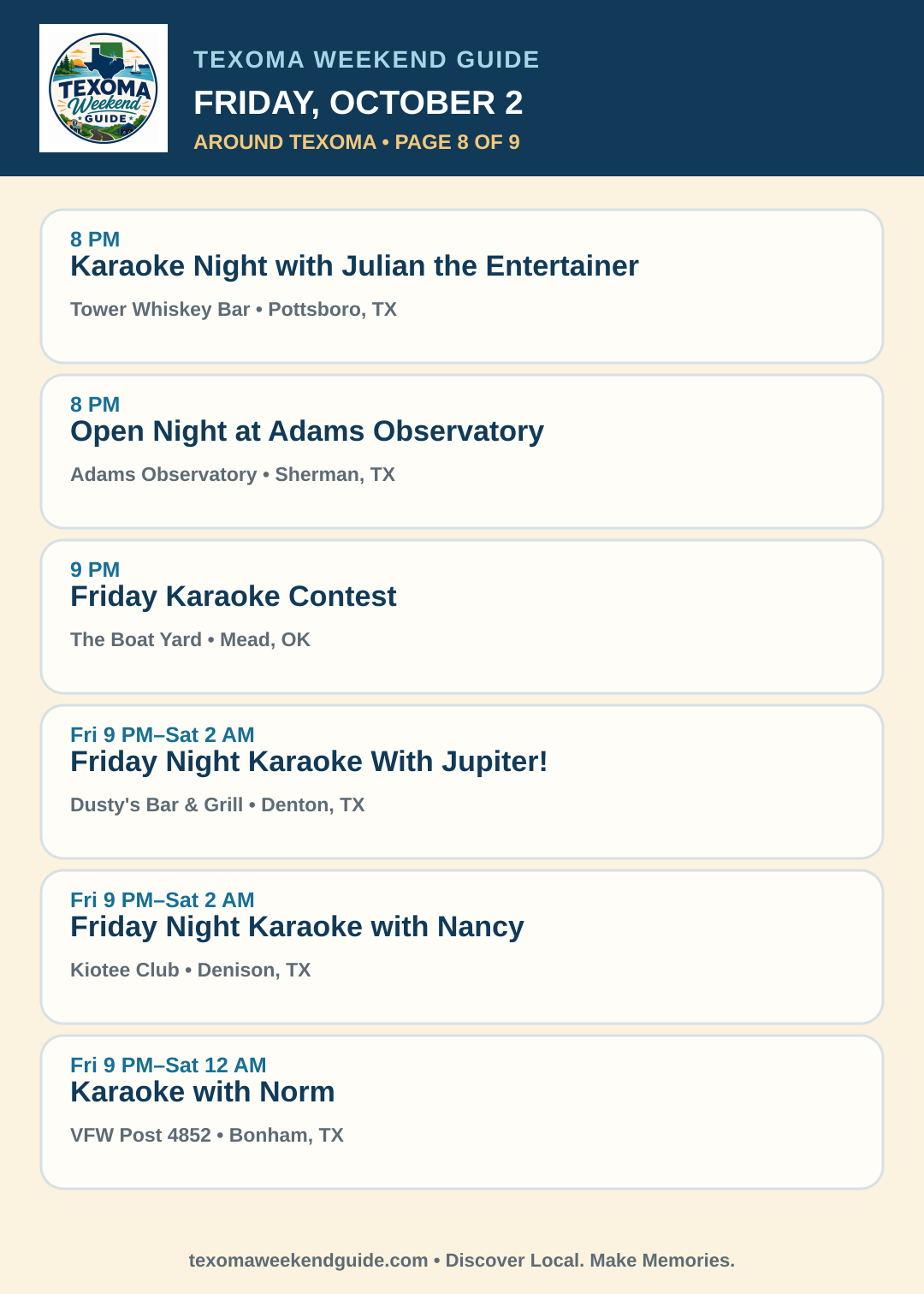 Texoma Weekend Guide Friday, October 2 roundup — page 8