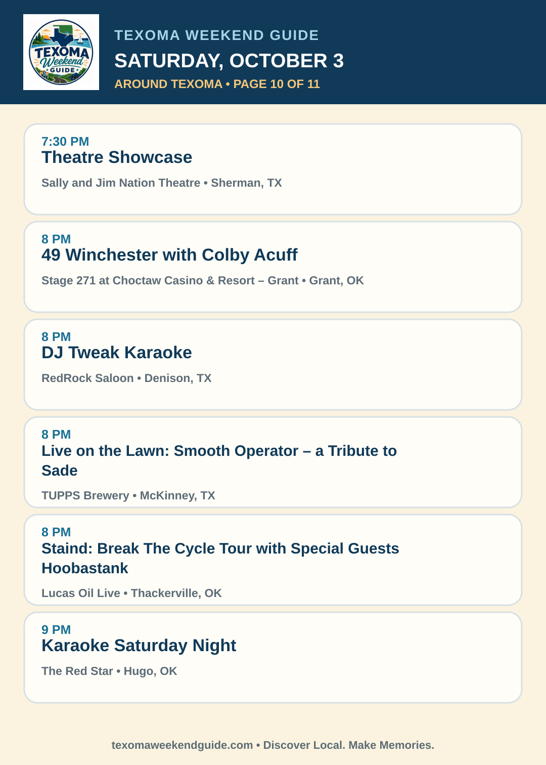 Texoma Weekend Guide Saturday, October 3 roundup — page 10