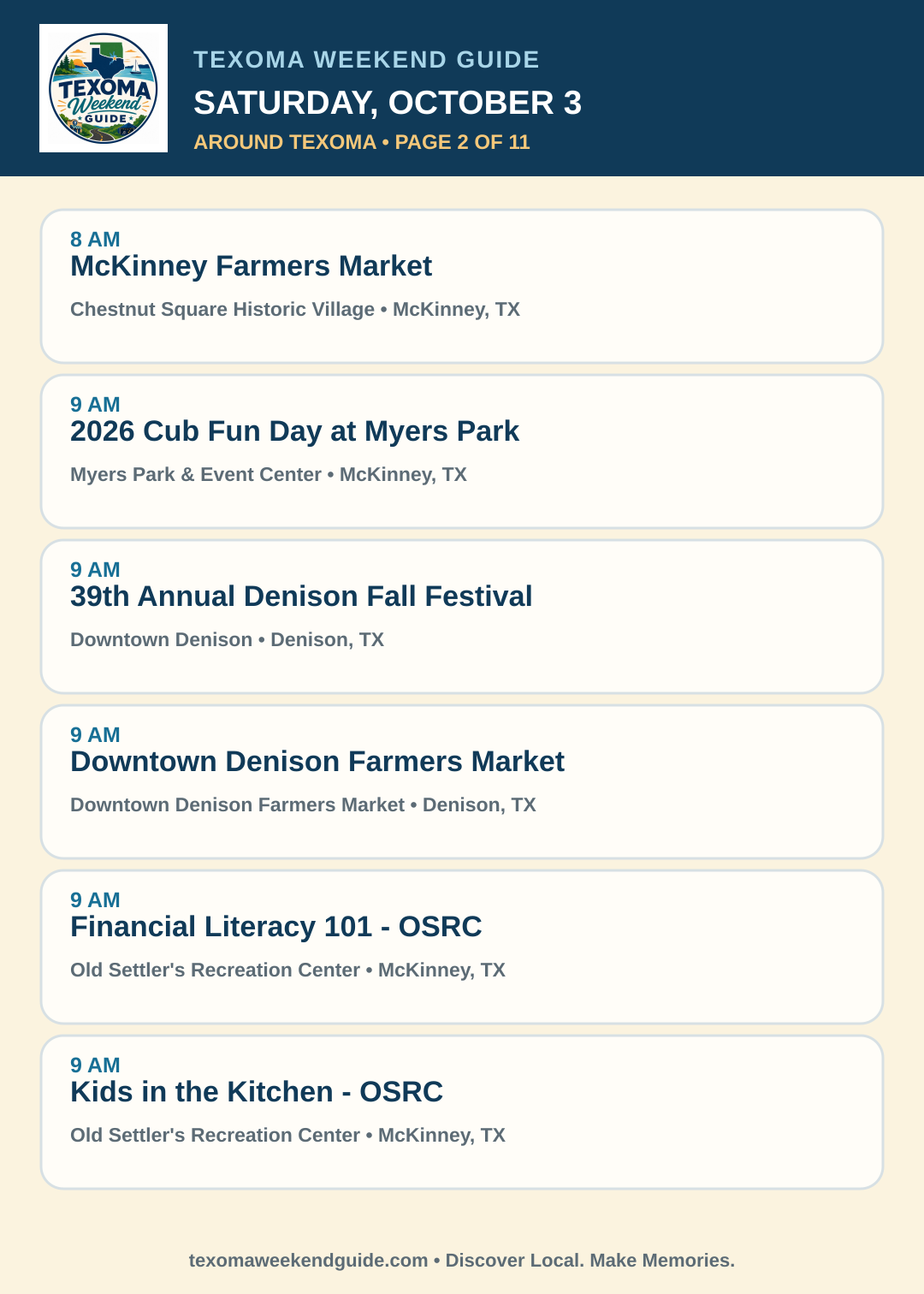 Texoma Weekend Guide Saturday, October 3 roundup — page 2