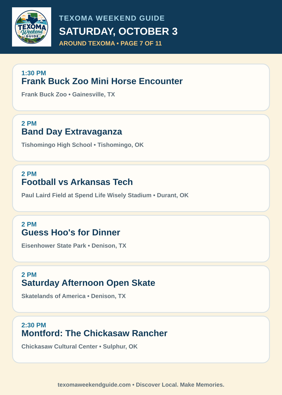 Texoma Weekend Guide Saturday, October 3 roundup — page 7