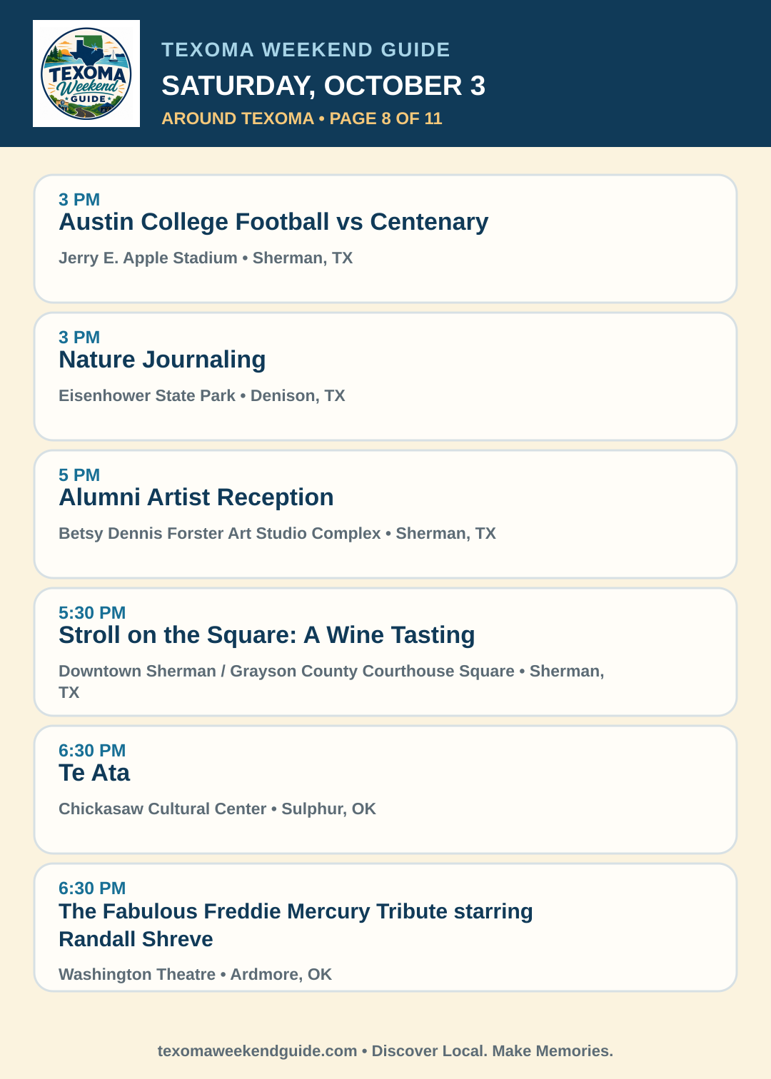 Texoma Weekend Guide Saturday, October 3 roundup — page 8