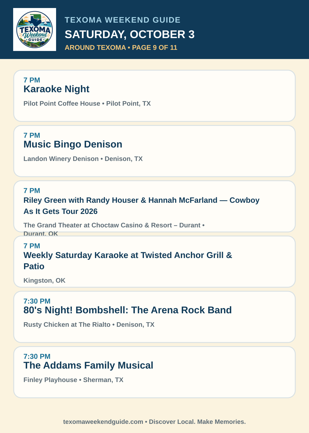 Texoma Weekend Guide Saturday, October 3 roundup — page 9