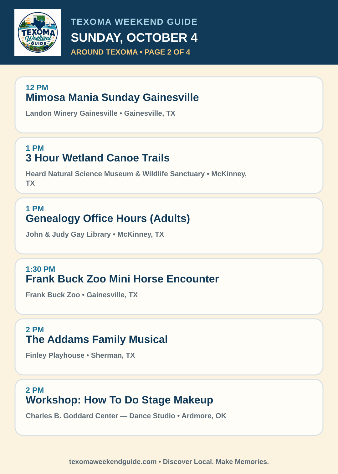 Texoma Weekend Guide Sunday, October 4 roundup — page 2