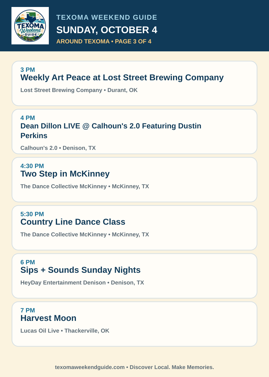 Texoma Weekend Guide Sunday, October 4 roundup — page 3