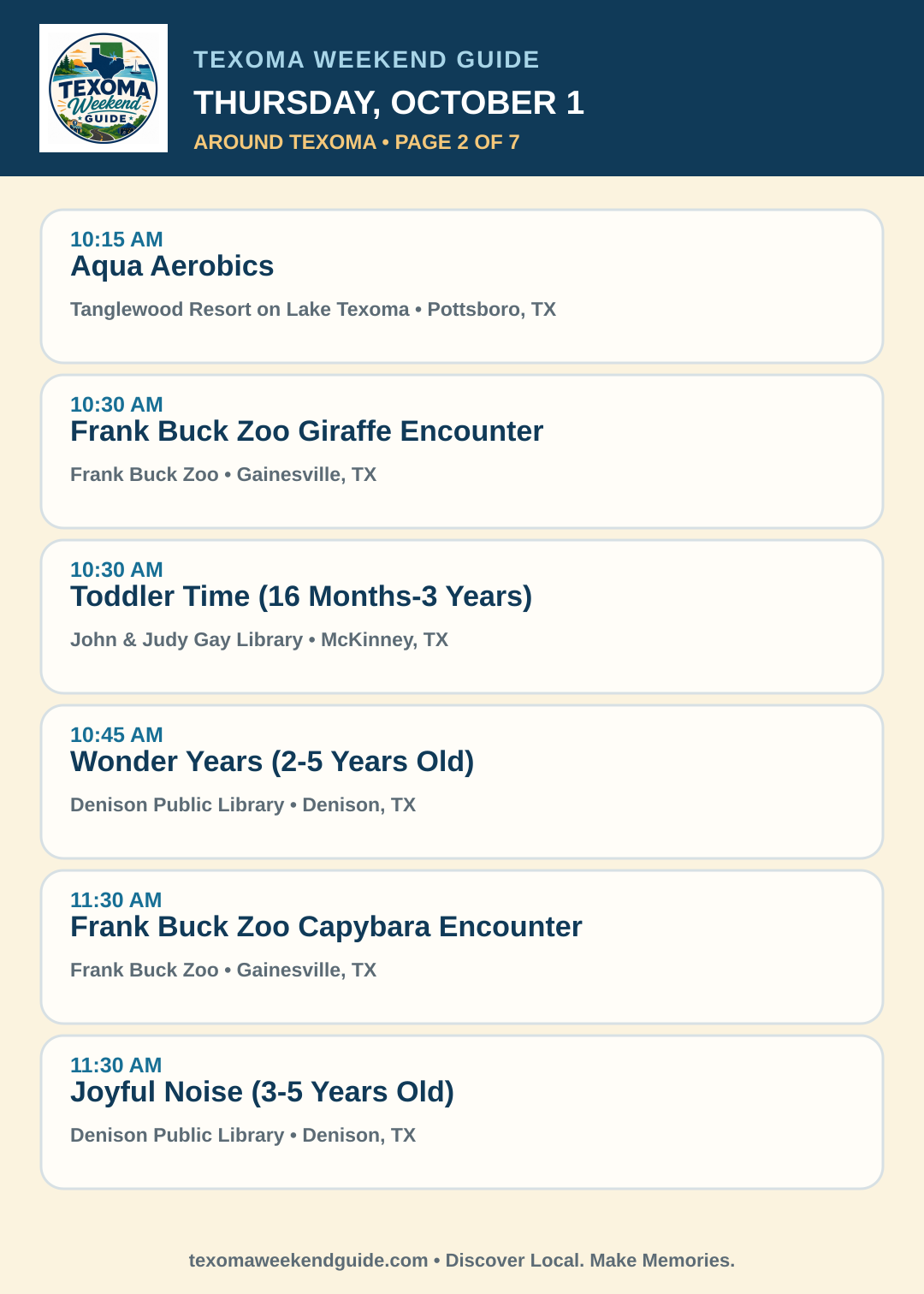 Texoma Weekend Guide Thursday, October 1 roundup — page 2