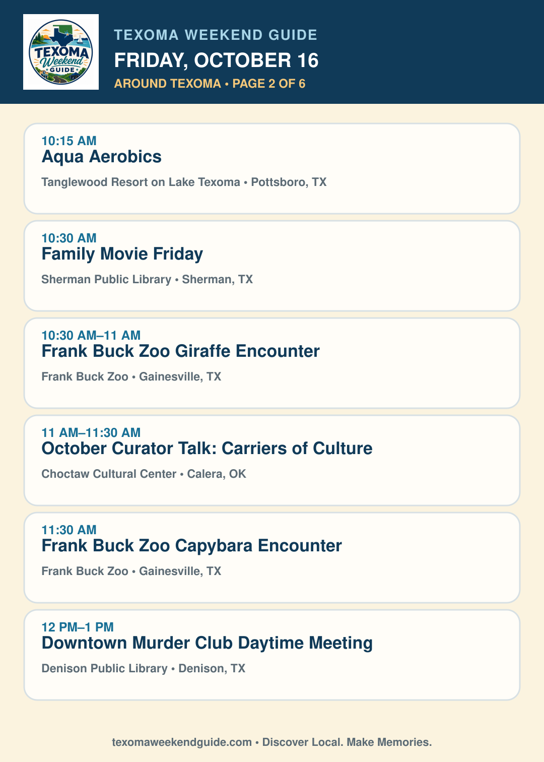 Texoma Weekend Guide Friday, October 16 roundup — page 2
