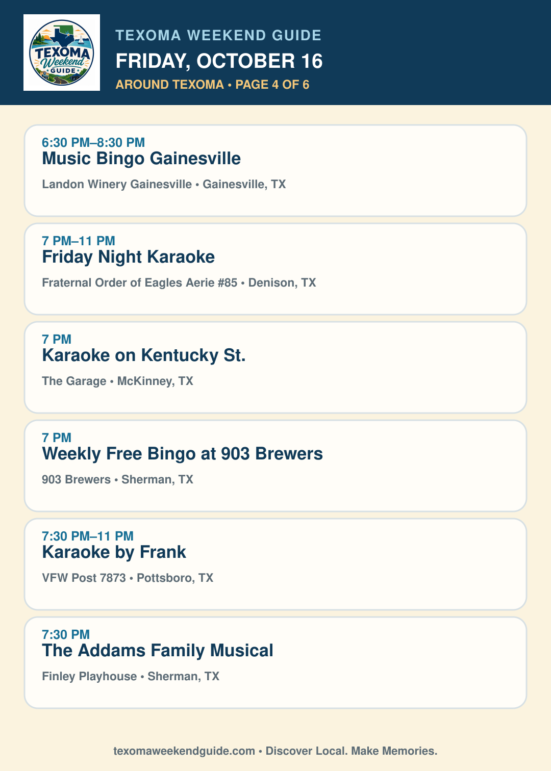 Texoma Weekend Guide Friday, October 16 roundup — page 4