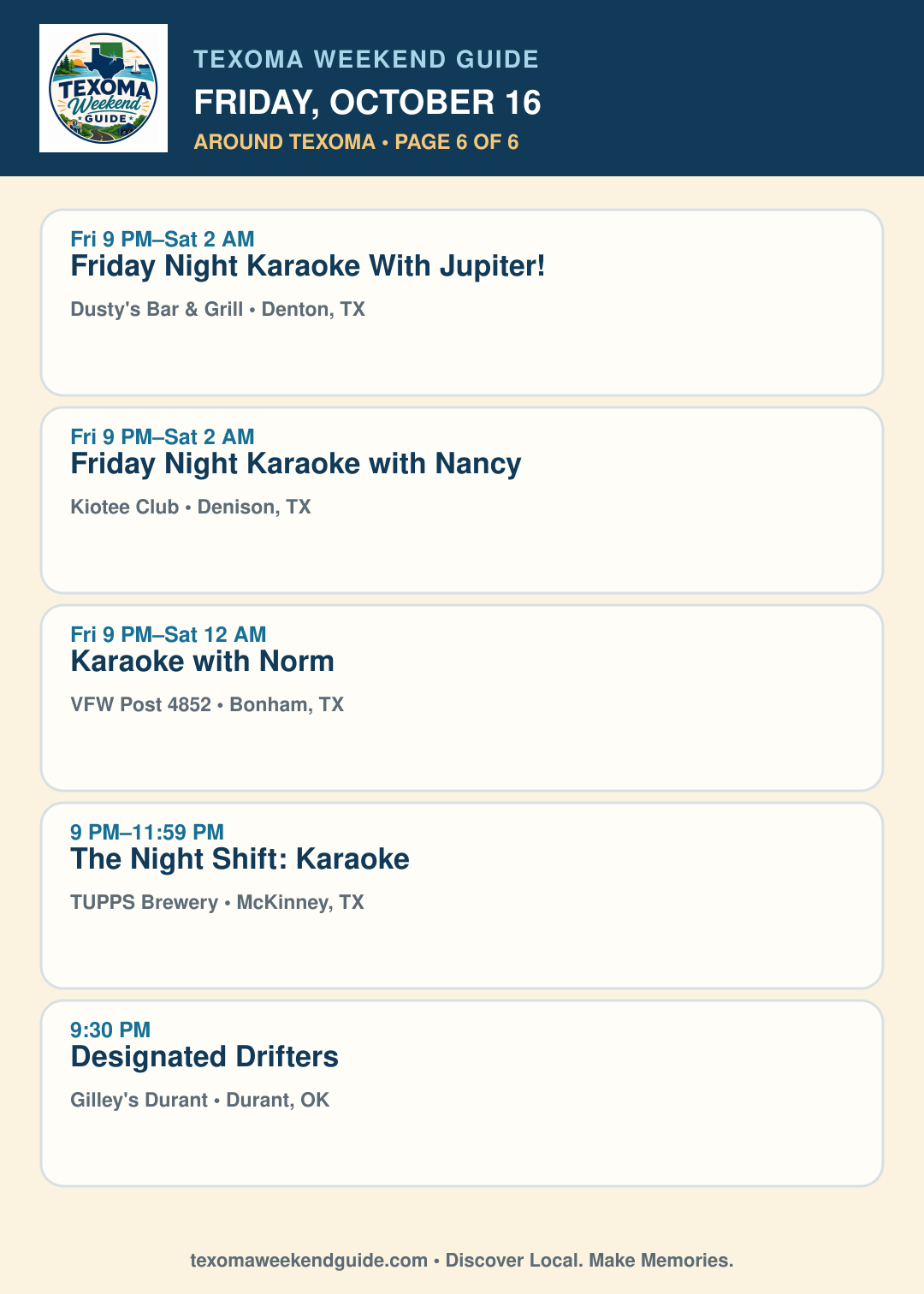 Texoma Weekend Guide Friday, October 16 roundup — page 6