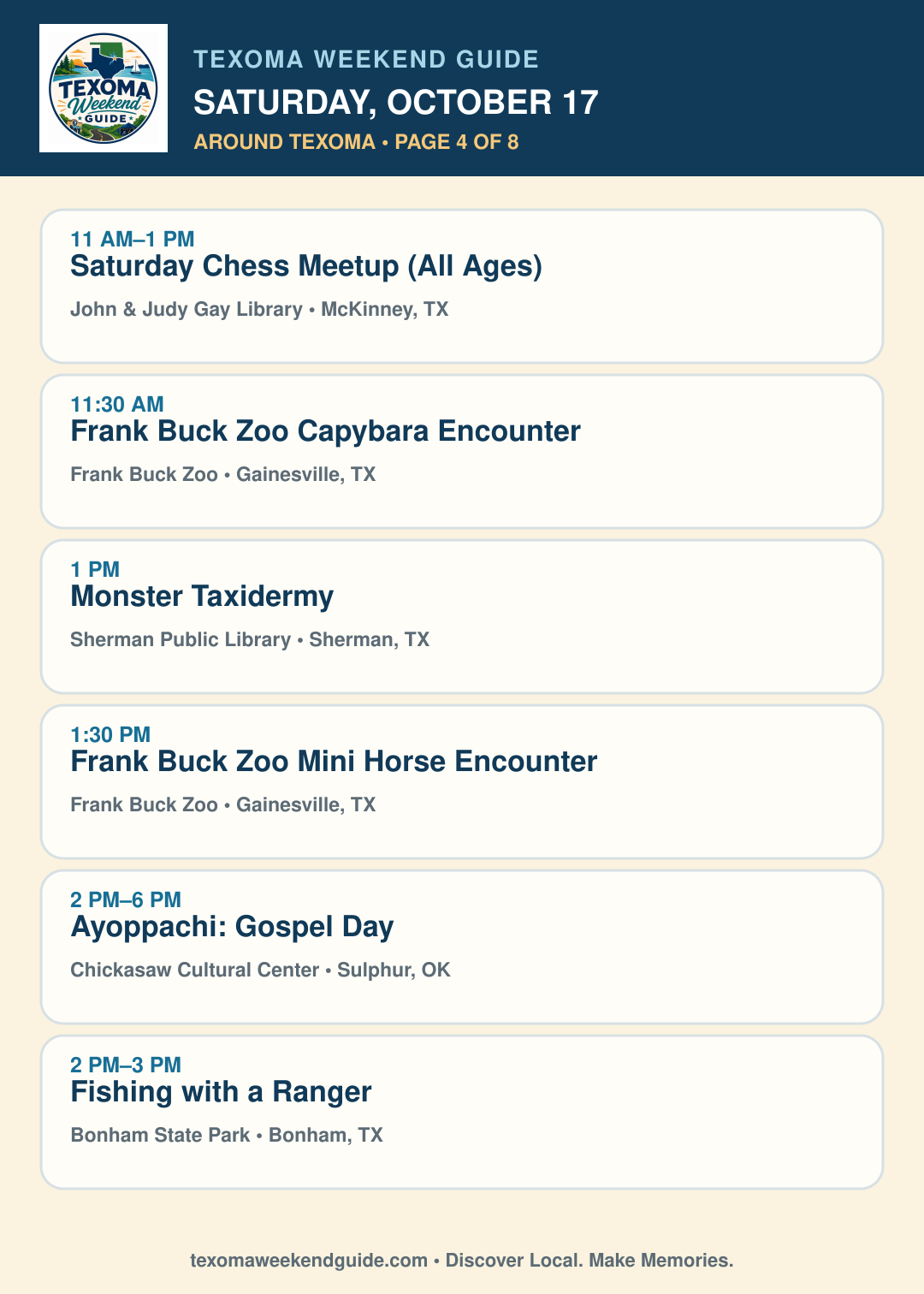 Texoma Weekend Guide Saturday, October 17 roundup — page 4