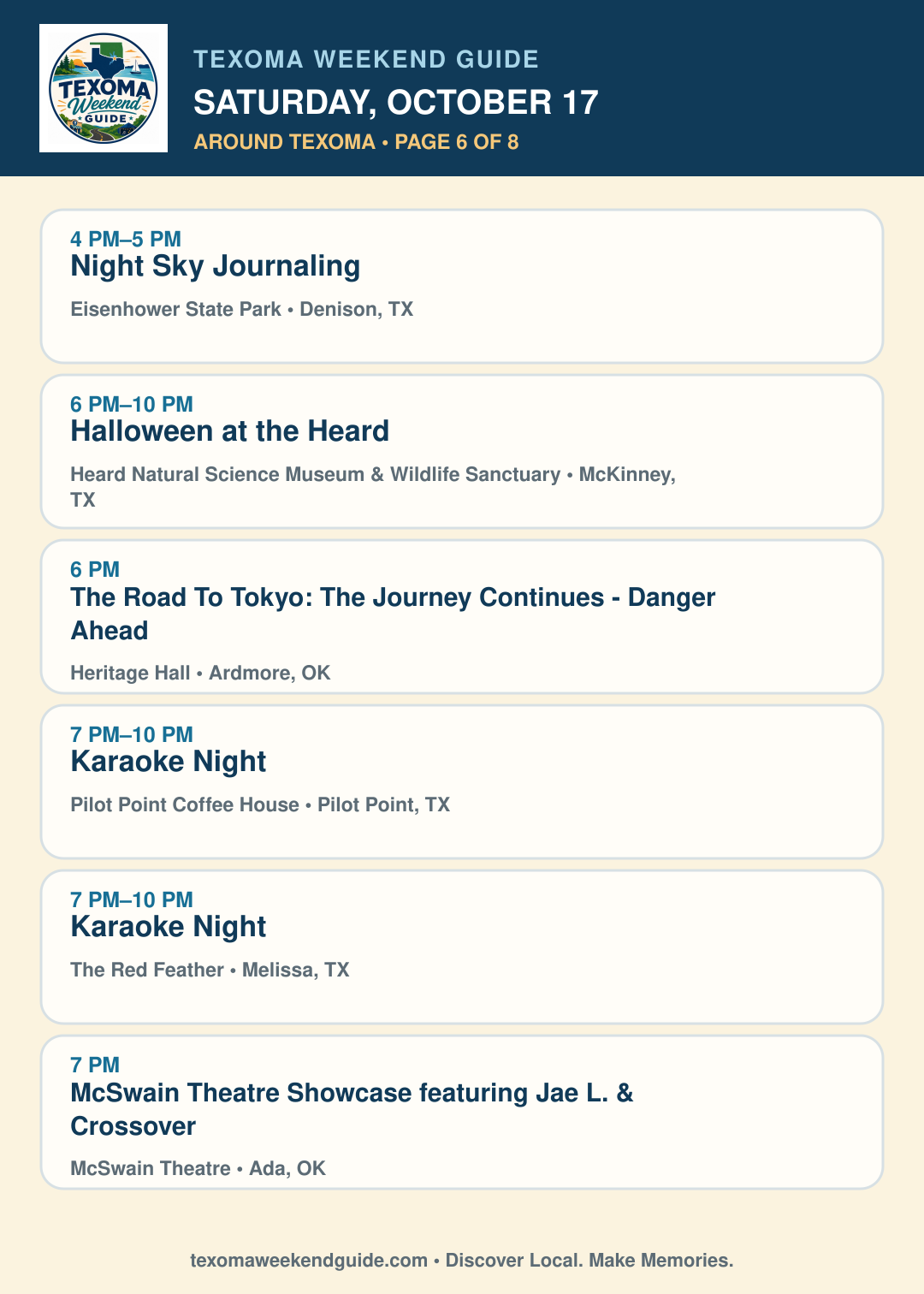 Texoma Weekend Guide Saturday, October 17 roundup — page 6