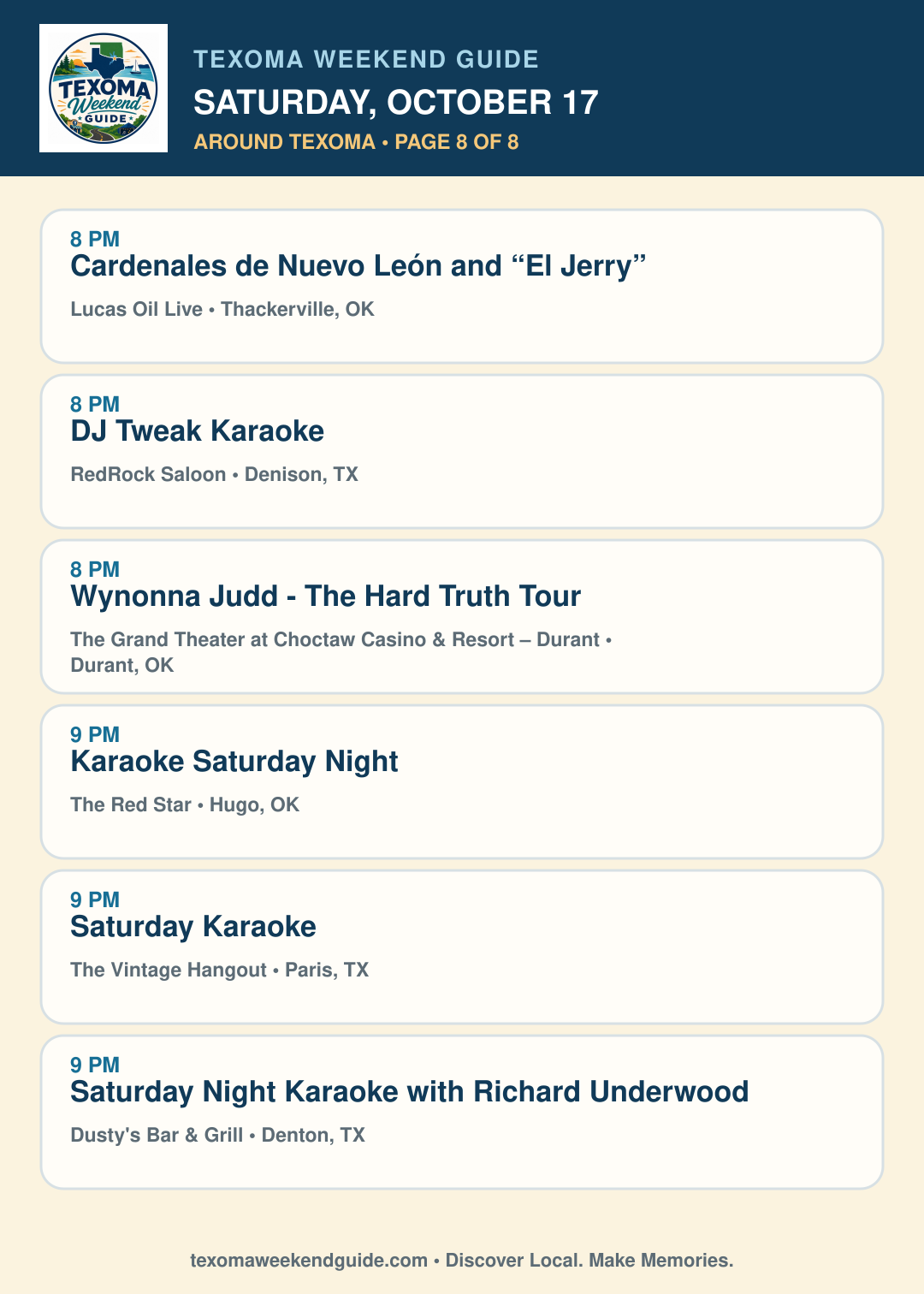 Texoma Weekend Guide Saturday, October 17 roundup — page 8