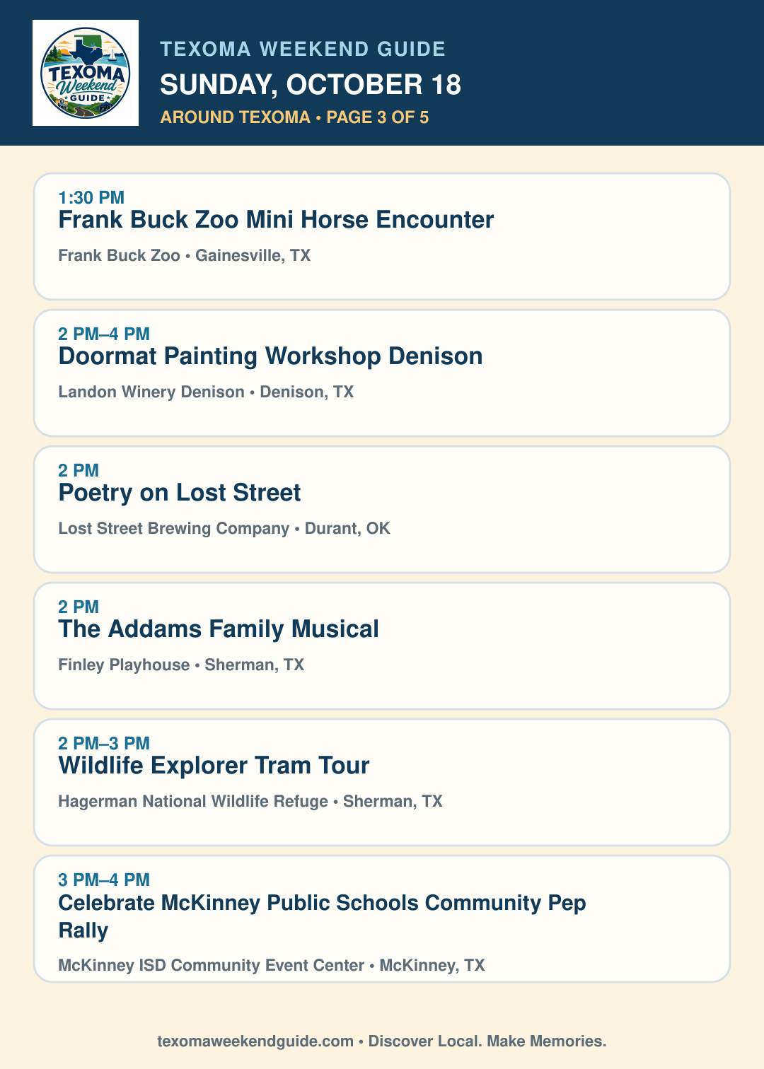 Texoma Weekend Guide Sunday, October 18 roundup — page 3