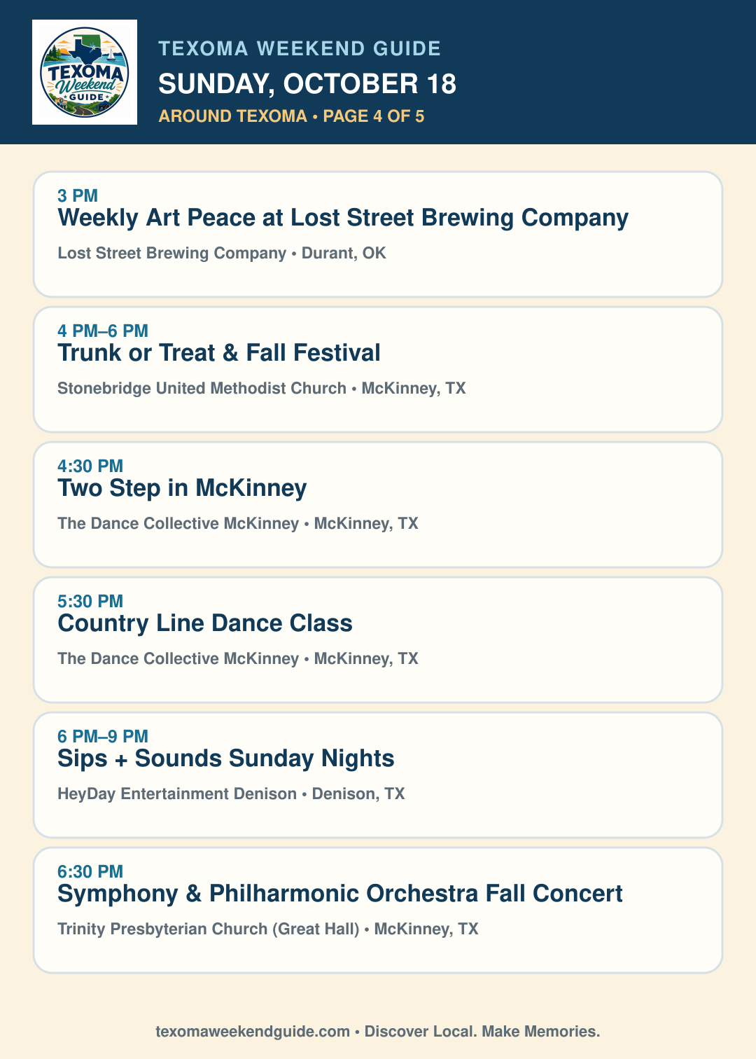 Texoma Weekend Guide Sunday, October 18 roundup — page 4