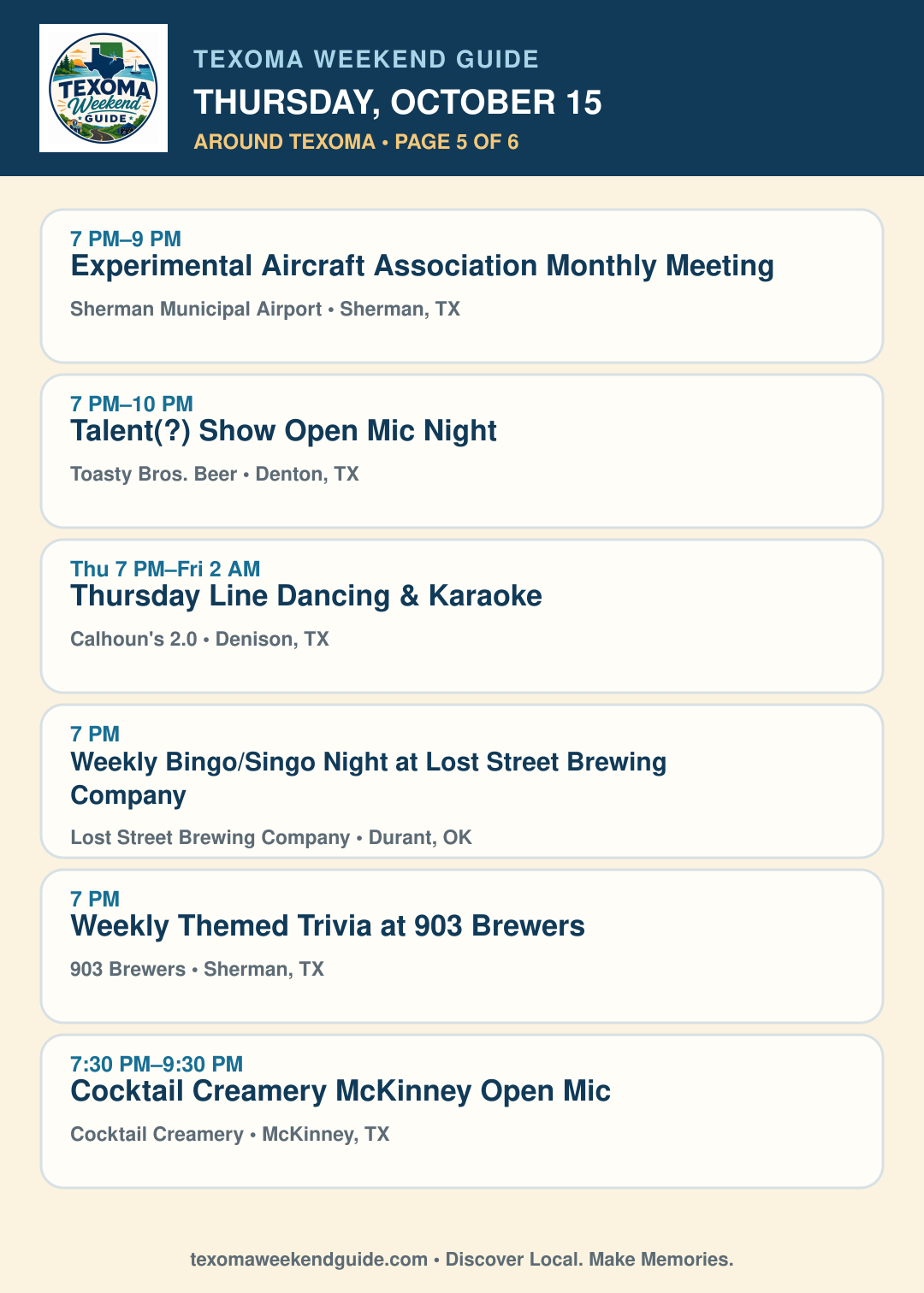 Texoma Weekend Guide Thursday, October 15 roundup — page 5