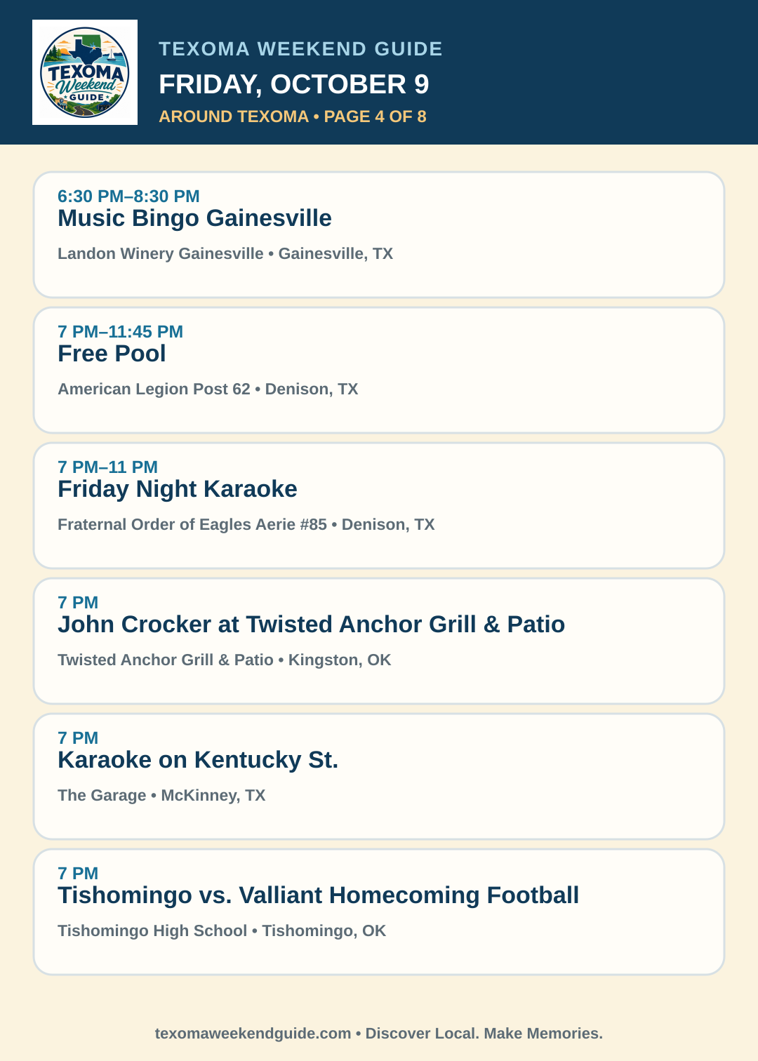 Texoma Weekend Guide Friday, October 9 roundup — page 4