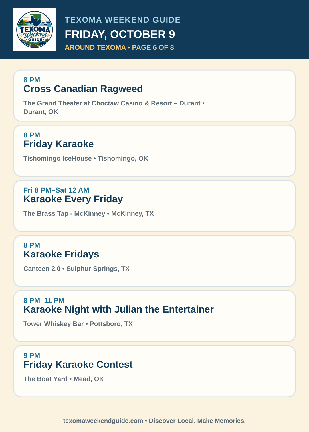 Texoma Weekend Guide Friday, October 9 roundup — page 6