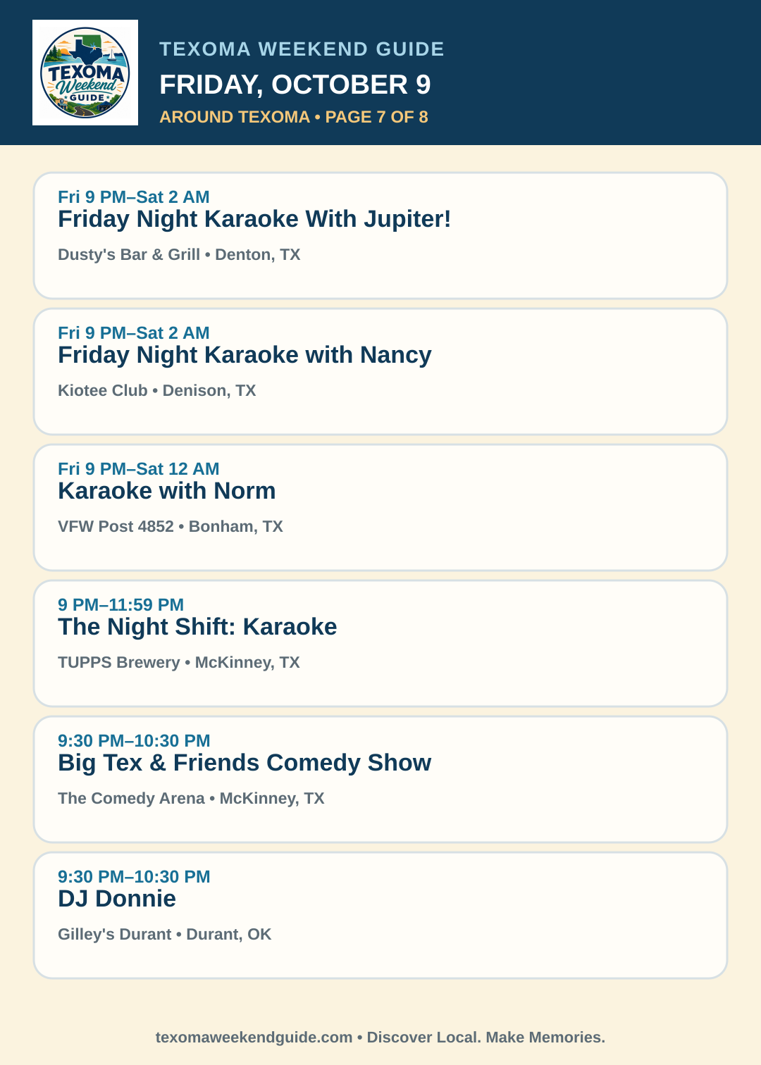 Texoma Weekend Guide Friday, October 9 roundup — page 7