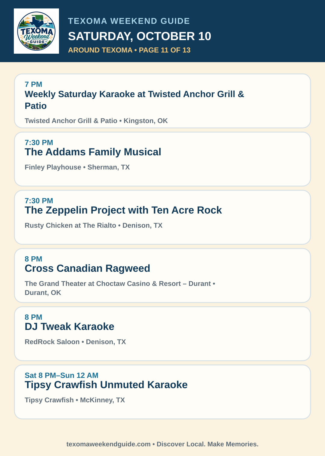 Texoma Weekend Guide Saturday, October 10 roundup — page 11