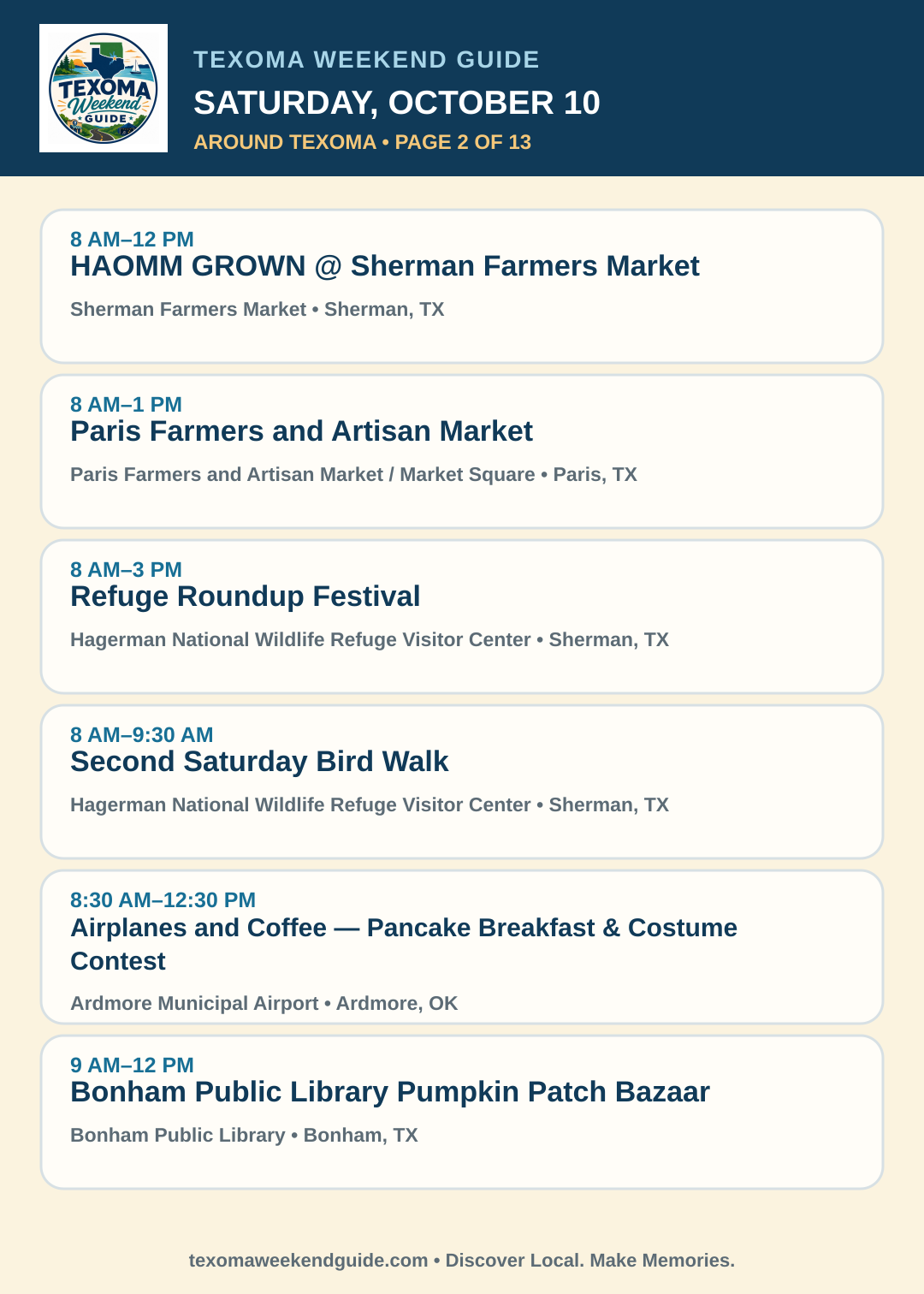 Texoma Weekend Guide Saturday, October 10 roundup — page 2