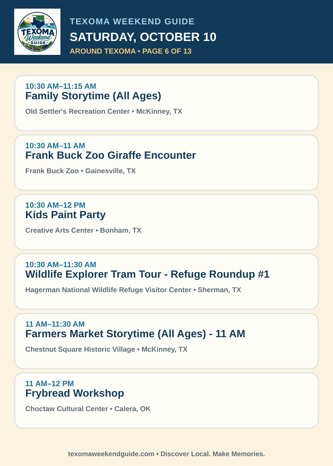 Texoma Weekend Guide Saturday, October 10 roundup — page 6